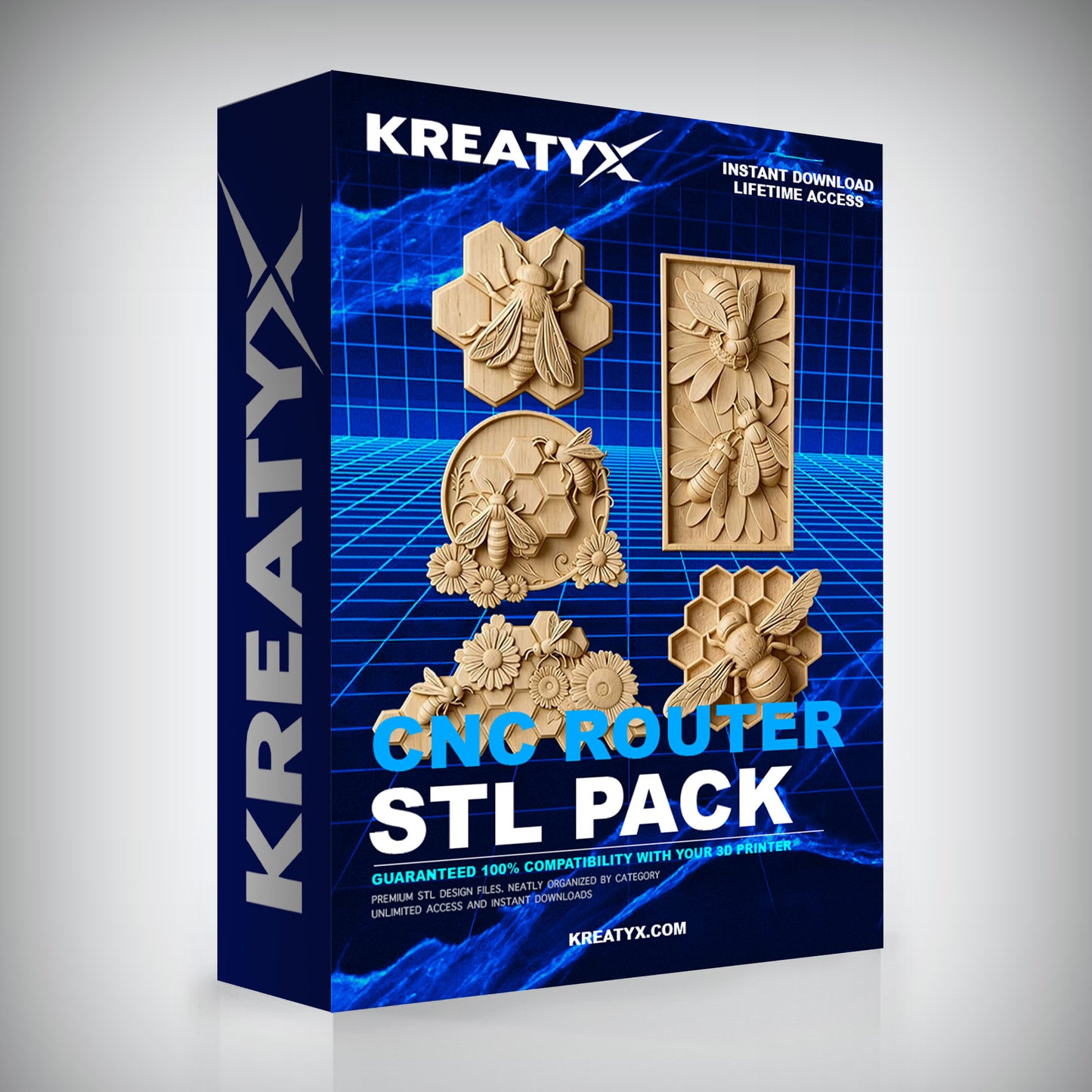 Premium CNC Router STL Pack – Woodworking Relief 3D Print Files | Kreatyx