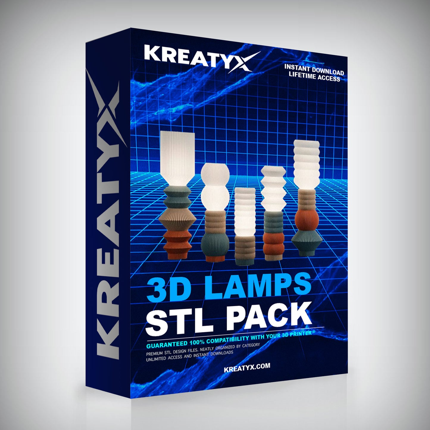 Premium 3D Lamps STL Pack – Modern Lighting 3D Print Files | Kreatyx