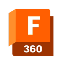 Fusion 360 software icon, orange 3D box with white F and 360 text for 3D modeling