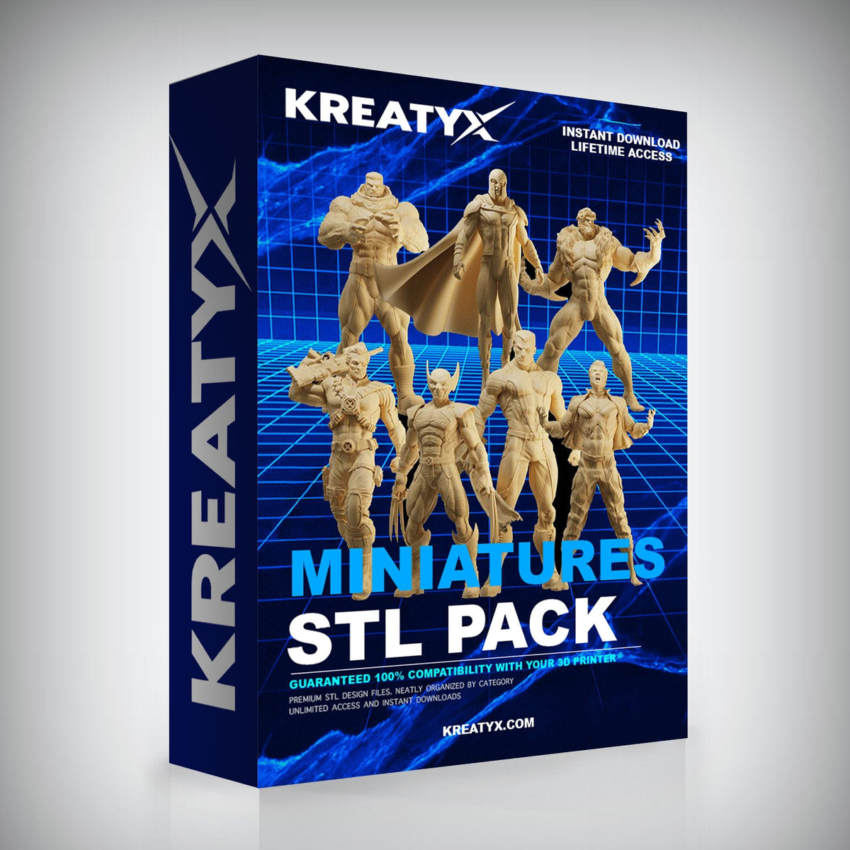 Kreatyx miniatures STL pack packaging on a gray background