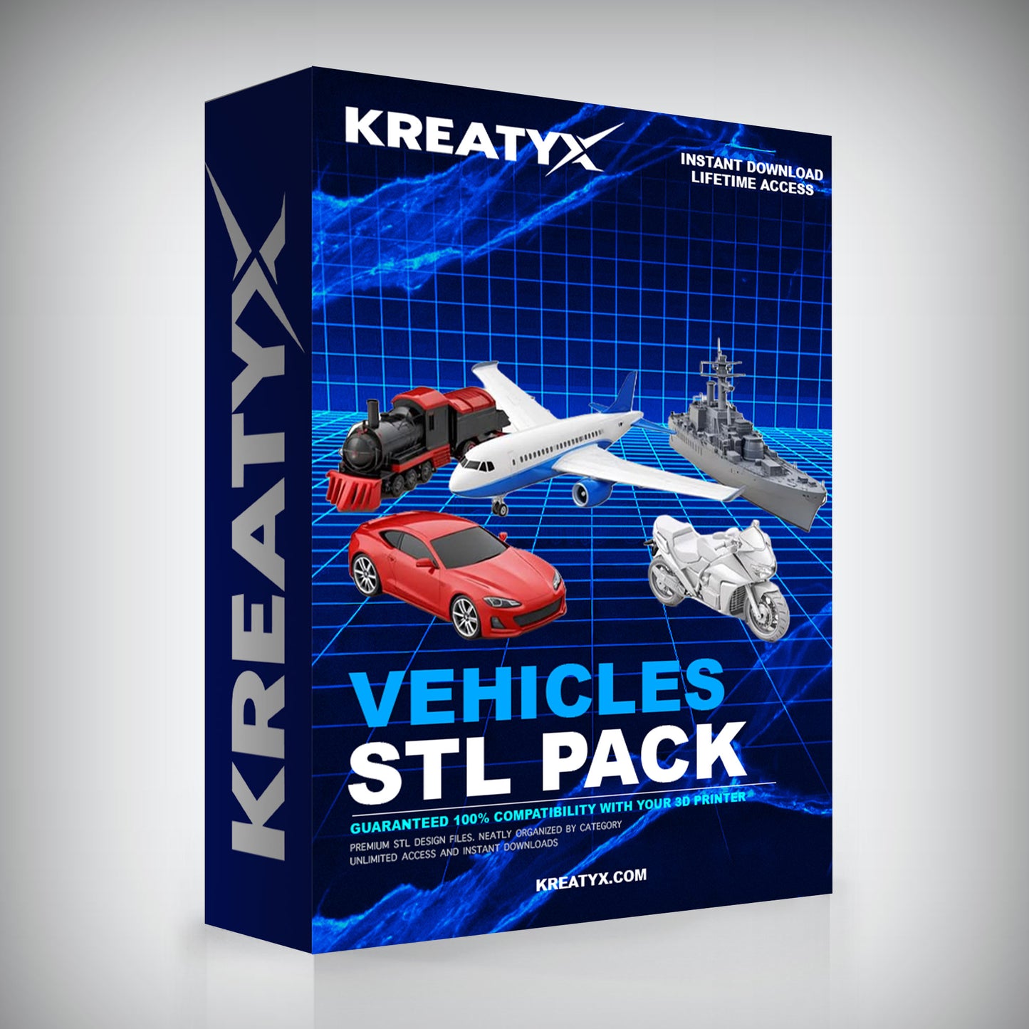 Premium Vehicles STL Pack – Transport & Model 3D Print Files | Kreatyx
