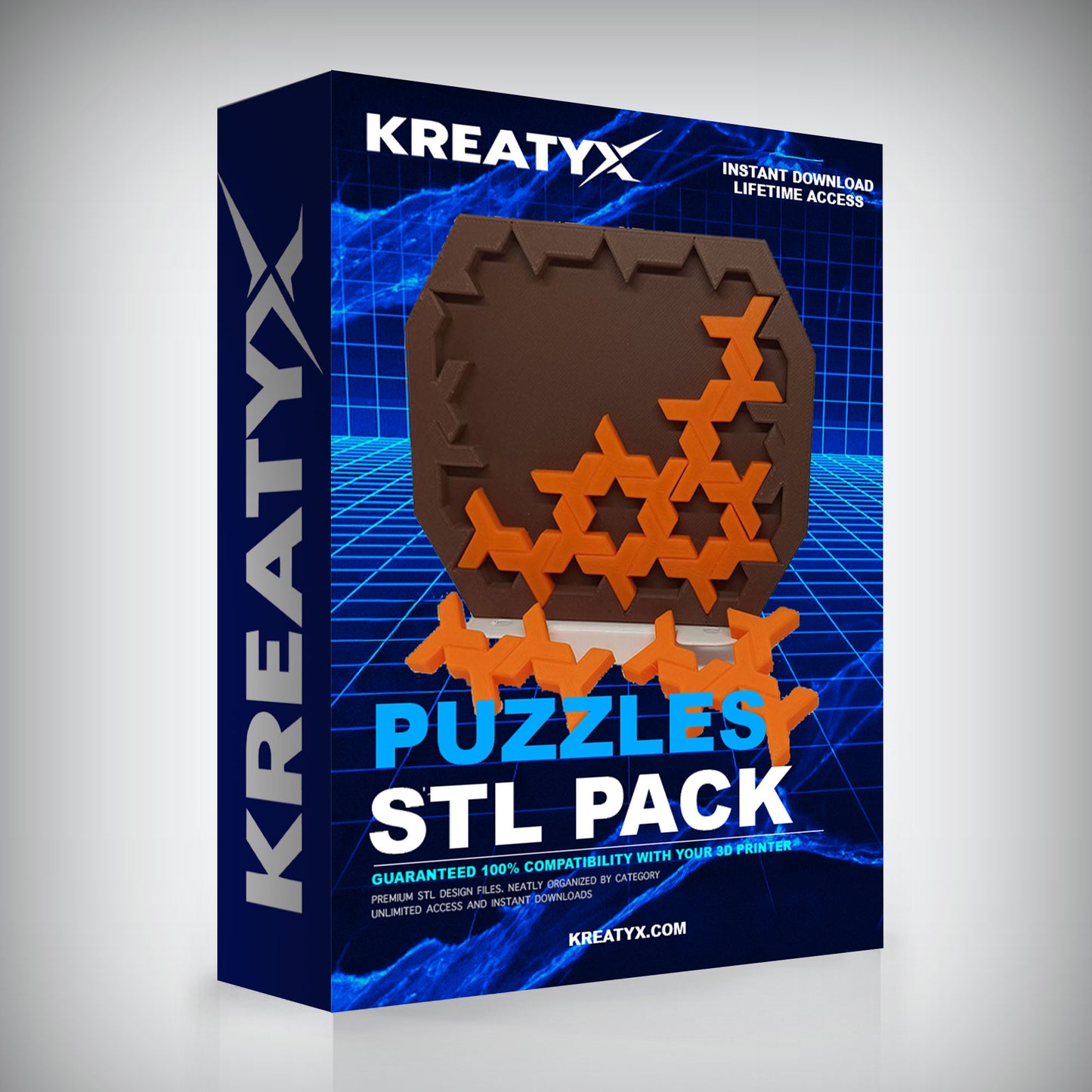 Premium Puzzles STL Pack – Interlocking Brain Teaser 3D Print Files | Kreatyx
