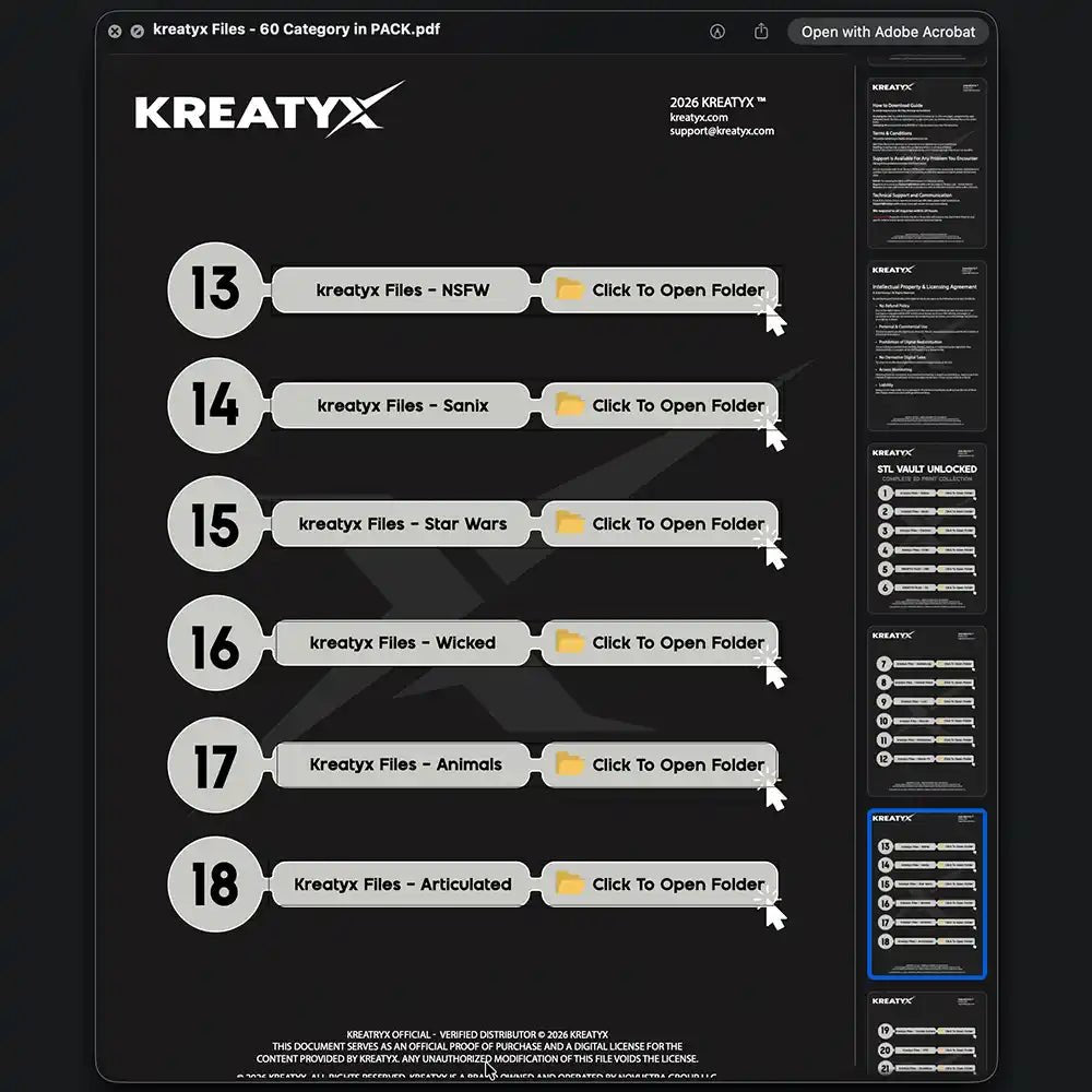 Premium STL Files for 3D Printing - KREATYX