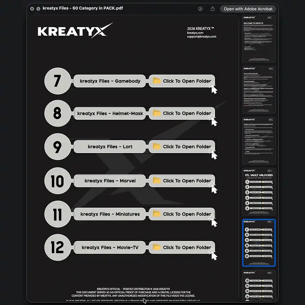 Premium STL Files for 3D Printing - KREATYX